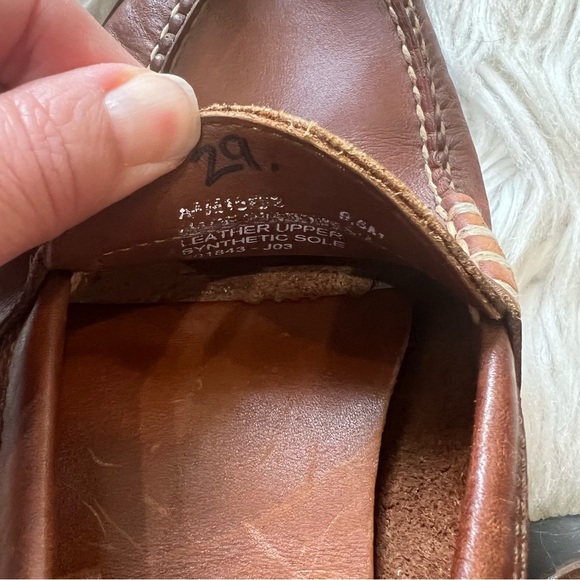 Polo Sport Ralph Lauren Brown Leather Slip On Penny Loafers Men’s Size 9.5M - Picture 7 of 9